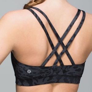 4 Lululemon Bra Energy Animal Swirl Coal Black